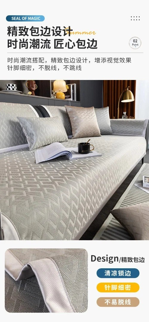 Modern Simplicity Ice Silk Cooling Mat Sofa Cushion Summer Pad Sofa Cover