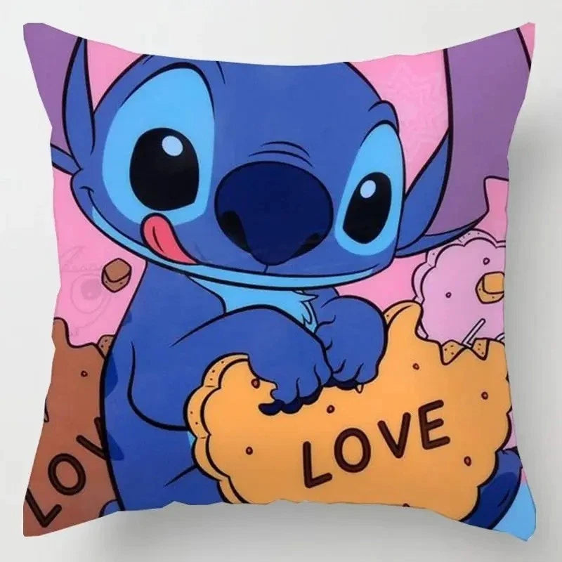 Disney Stitch Pillowcase โ Anime Kawaii Double-Sided Print Pillow Cover for Kids