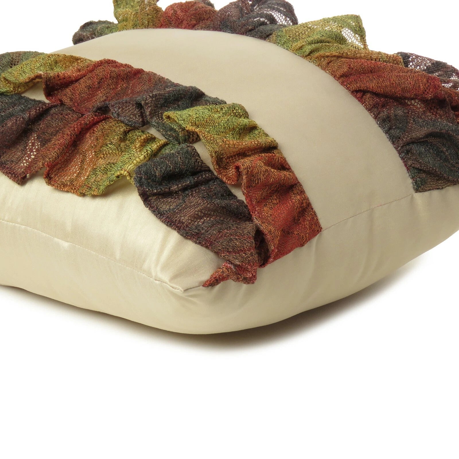 Cushion Cover Throw Pillow Cases Polydupion Beige Ruffle Lace Floral Sofa Bed