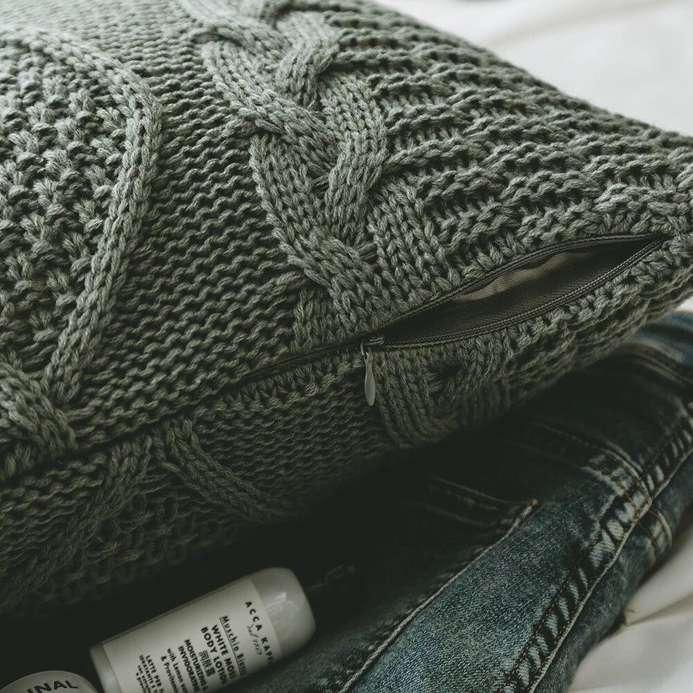 Knitted Cushion Cover Pillowcase Sofa Bed Throw Waist Pillows Case Home Decor