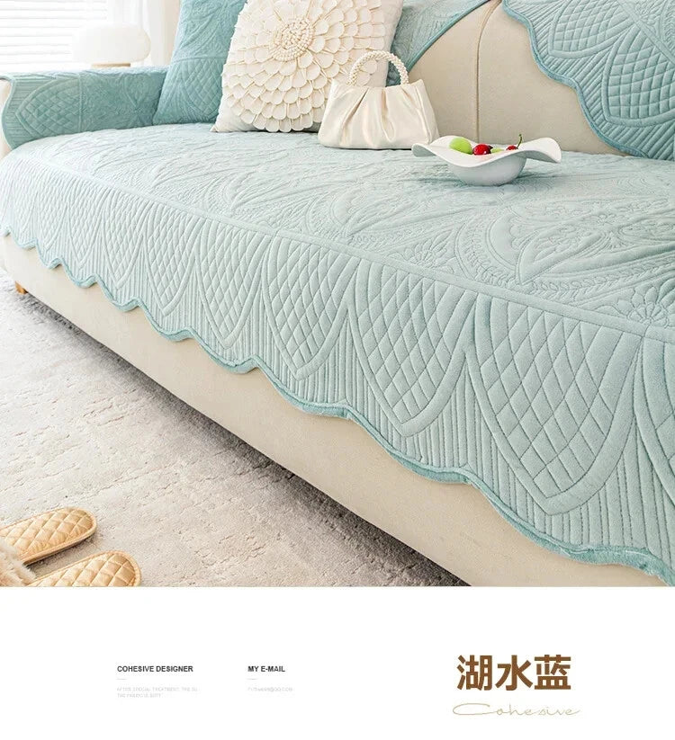 Short Plush Sofa Cushion Living Room Non-slip Sofa Towel Mat Couch Cover Corner