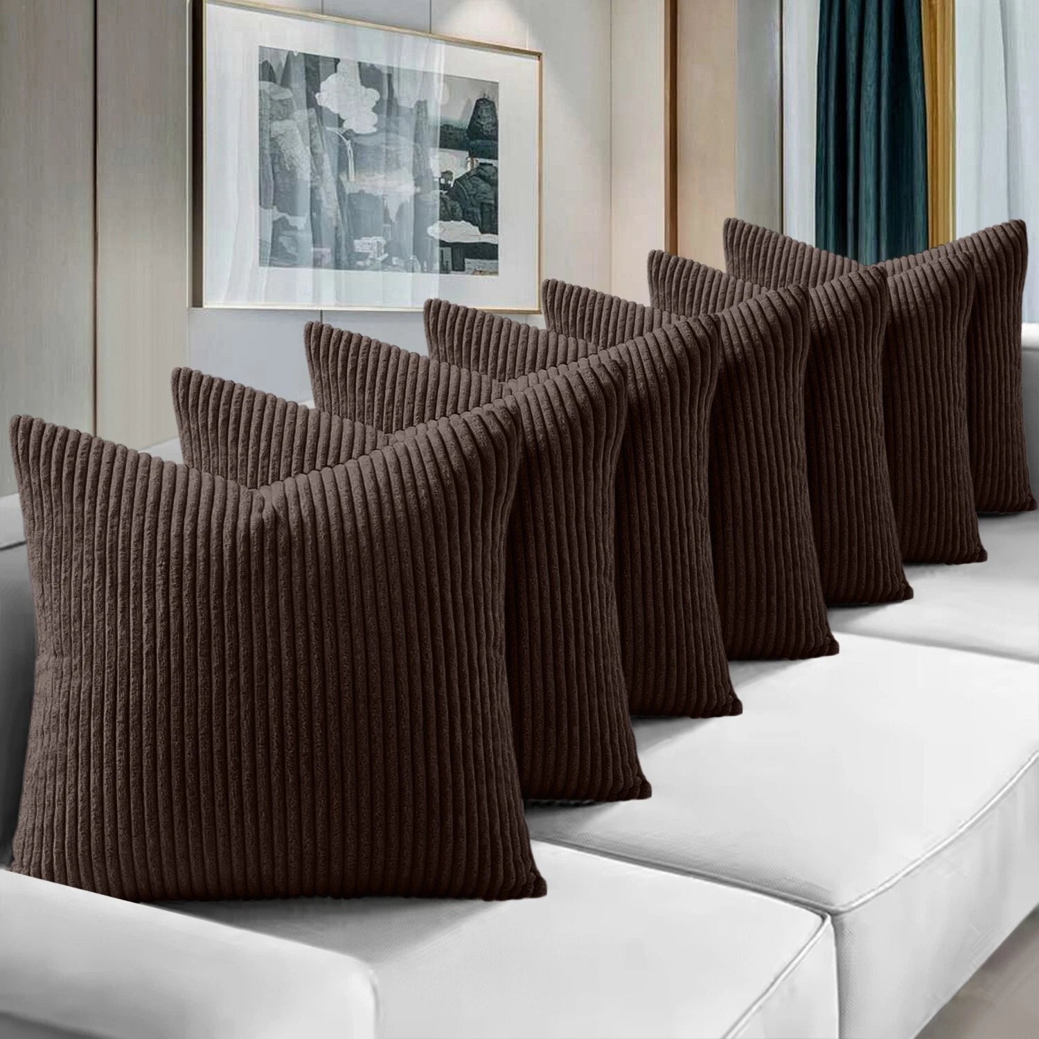 Pack of 1,2,4,6 Velvet Filled Cushion Covers 18x18 Sofa Decor Throw Pillow Cases