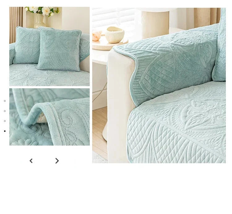Short Plush Sofa Cushion Living Room Non-slip Sofa Towel Mat Couch Cover Corner