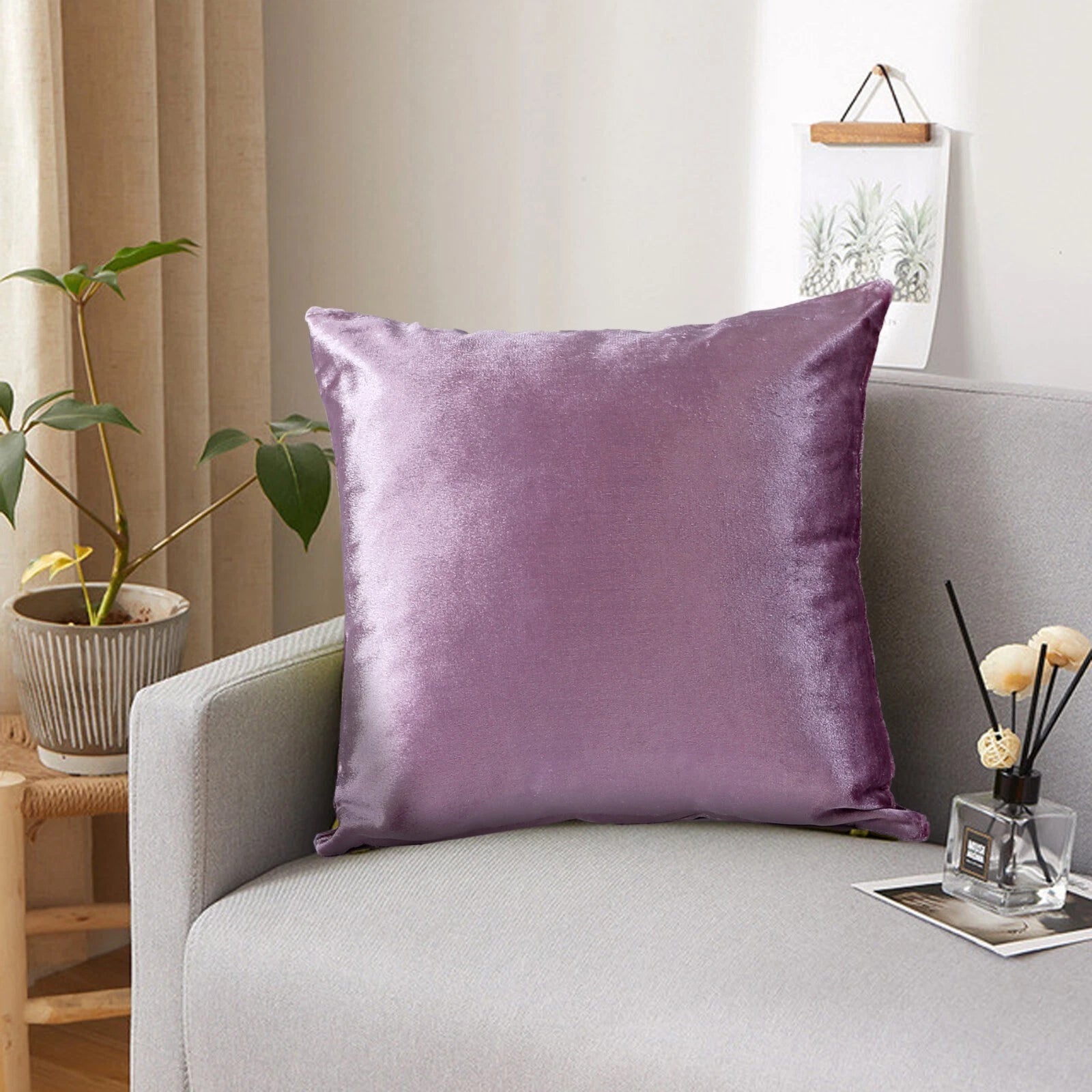 Pack of 4 Plush Velvet Cushion Covers Extra Soft Sofa Throw Pillow Cases 17"x17"