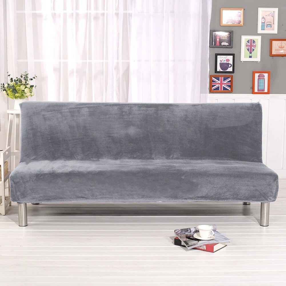 Armless Sofa Bed Cover Futon Full Size Thicker Plush Sofa Slipcover New
