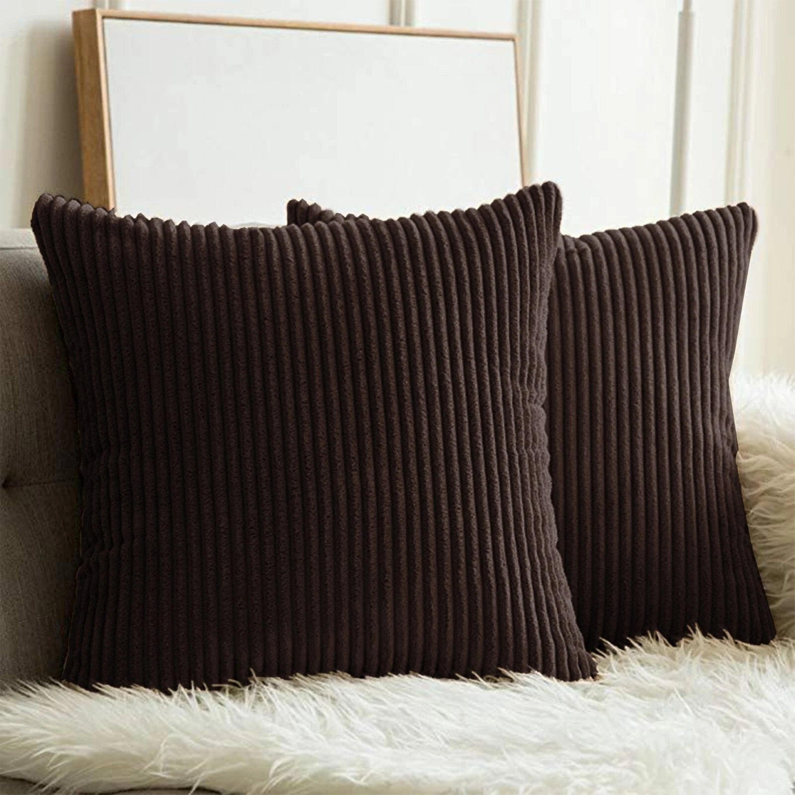 Pack of 1,2,4,6 Velvet Filled Cushion Covers 18x18 Sofa Decor Throw Pillow Cases