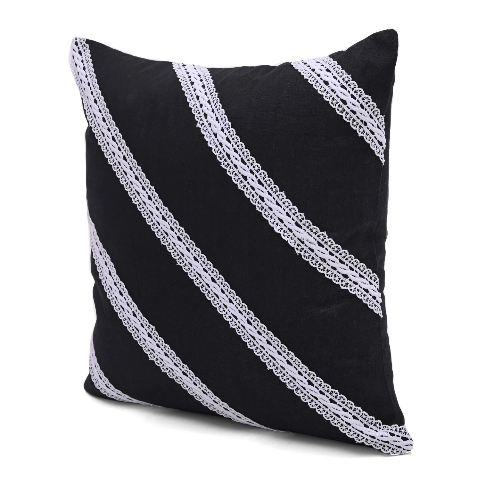 Decorative Cushion Cover Cotton Throw Pillow Case Home Sofa Decor Diagonal Lace