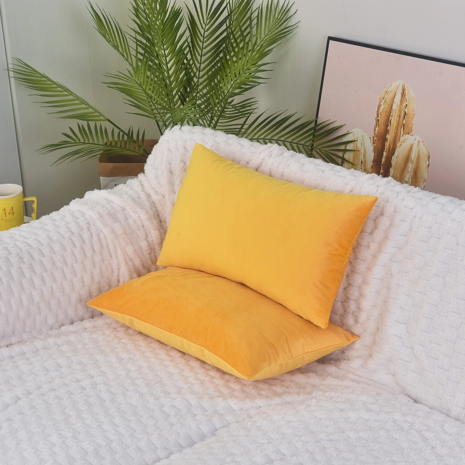 Plain Velvet Cushions Covers 30x51 cm Luxury Soft Velvet Sofa Bed Pillow Cases