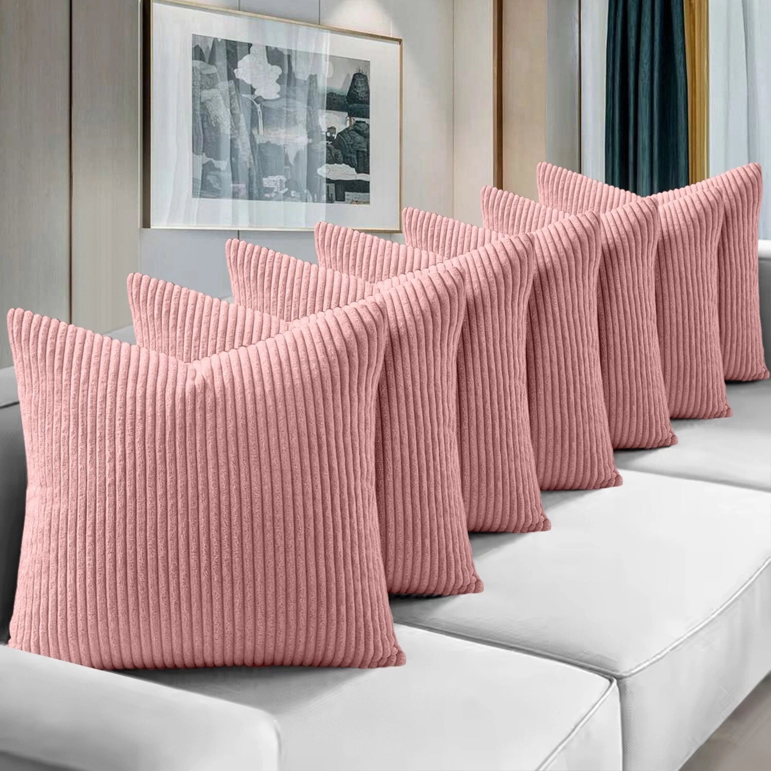 Pack of 1,2,4,6 Velvet Filled Cushion Covers 18x18 Sofa Decor Throw Pillow Cases