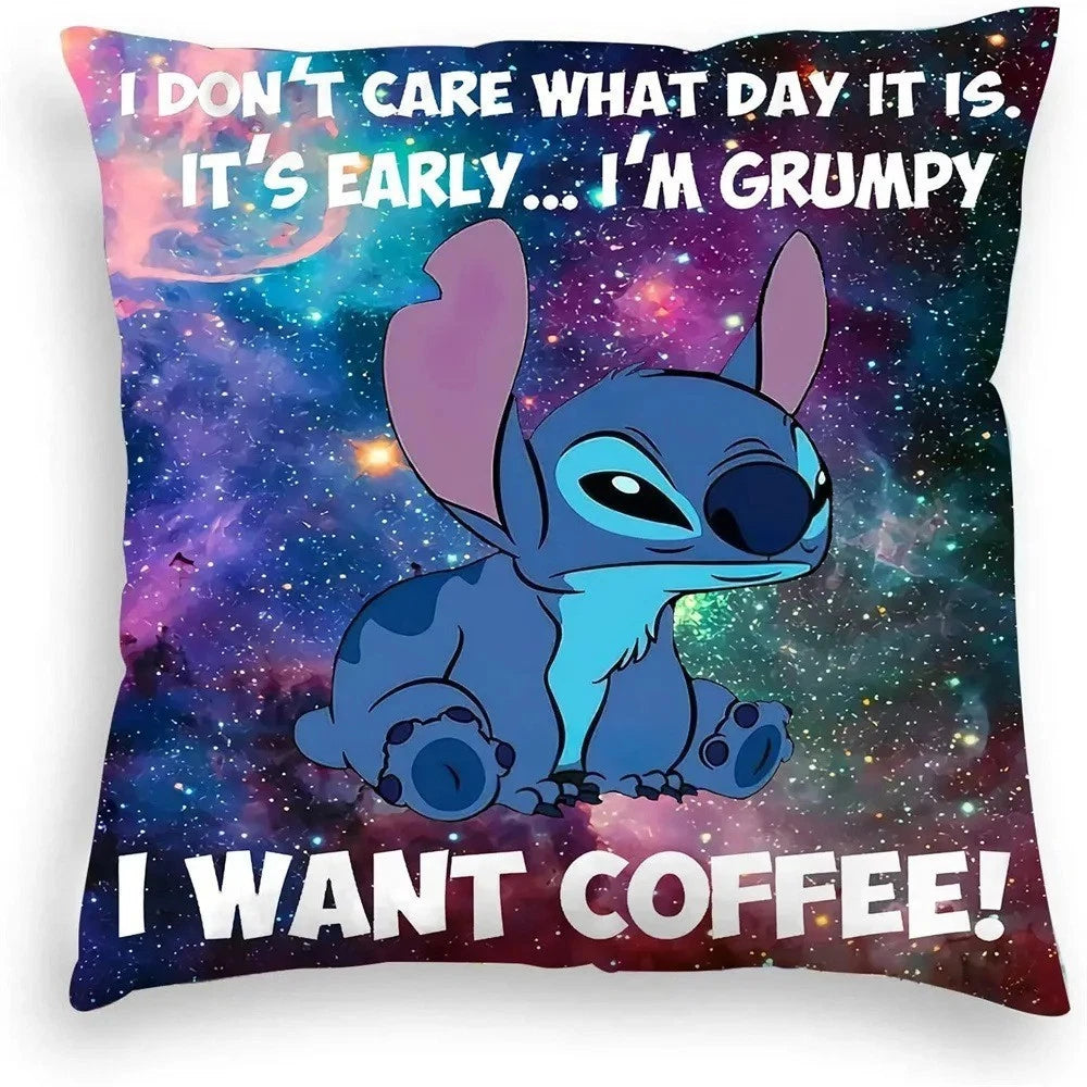 Disney Stitch Pillowcase โ Anime Kawaii Double-Sided Print Pillow Cover for Kids