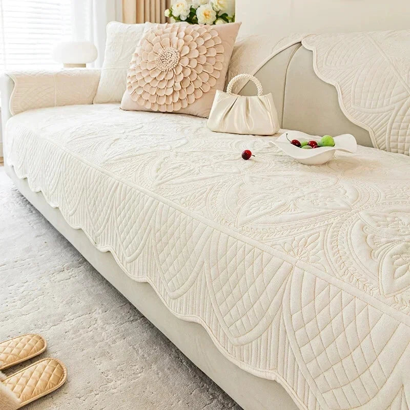 Short Plush Sofa Cushion Living Room Non-slip Sofa Towel Mat Couch Cover Corner