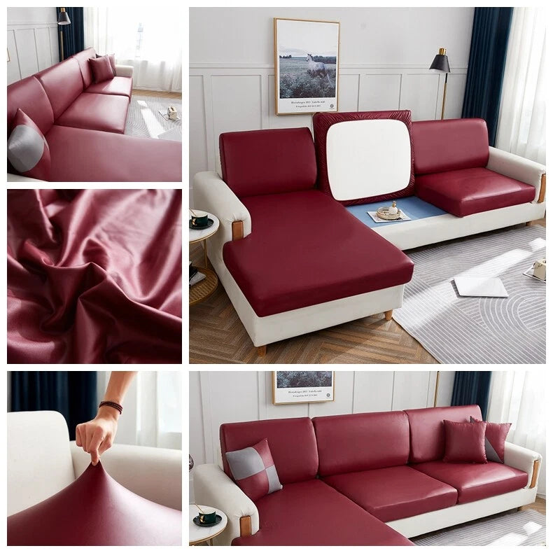 1 2 3 4 Seater PU Leather Sofa Cushion Cover Waterproof Sofa Couch Seat Cover