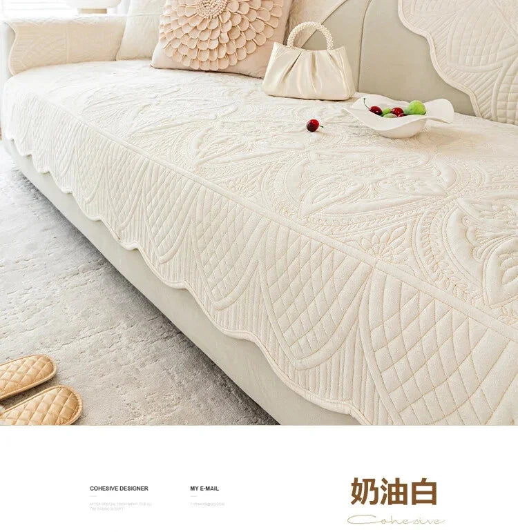 Short Plush Sofa Cushion Living Room Non-slip Sofa Towel Mat Couch Cover Corner