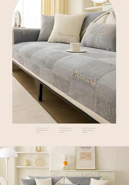 2025 New Winter Milk Plush Sofa Cover for Living Room Plush Sofa Cushion Mat