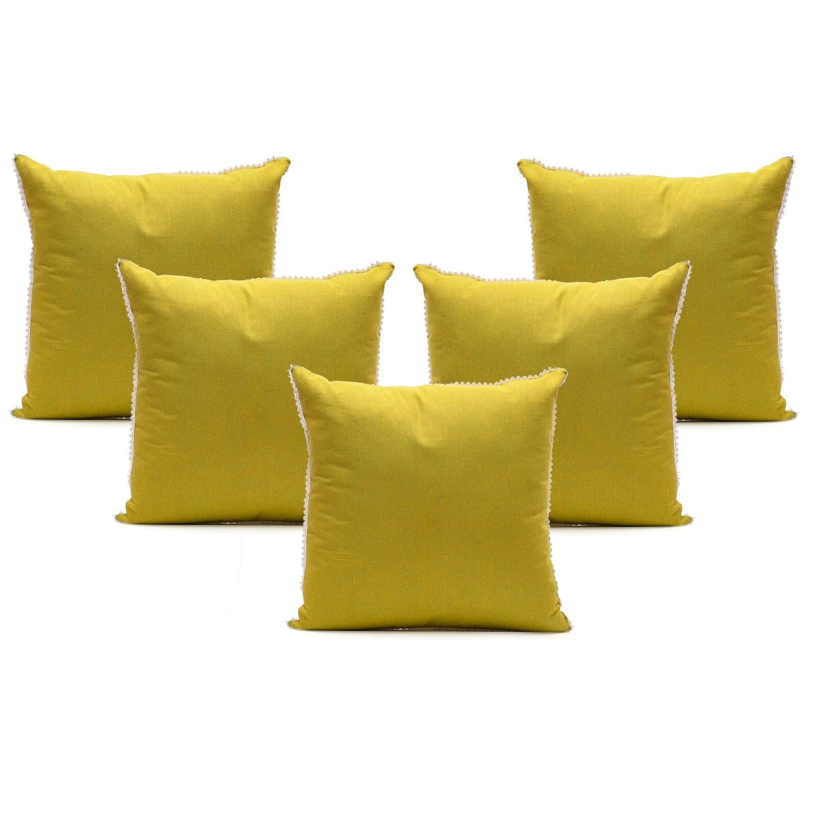 Cushion Covers Case Cotton Throw Pillow Cover Sofa Home Decor Solid with Lace-S5