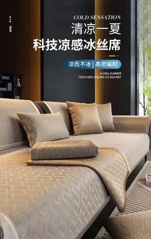 Modern Simplicity Ice Silk Cooling Mat Sofa Cushion Summer Pad Sofa Cover