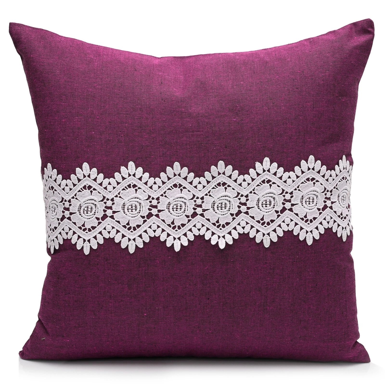 Home Decor Cushion Cover Sofa Decorative Throw Pillowcase Covers Solid with Lace