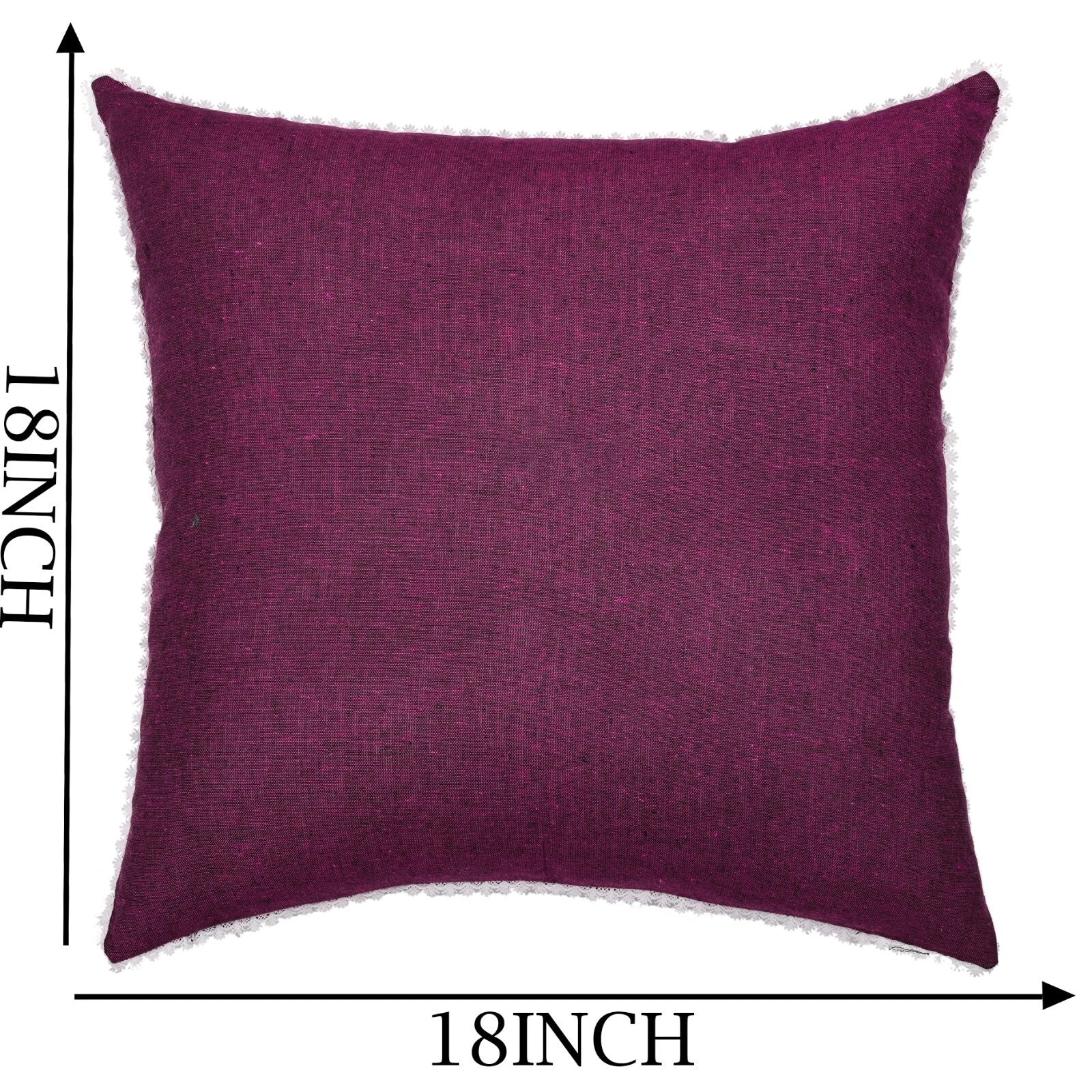 Pillow Covers Cotton Throw Cushion Case Cover Sofa Home Decor Solid with Lace-S2