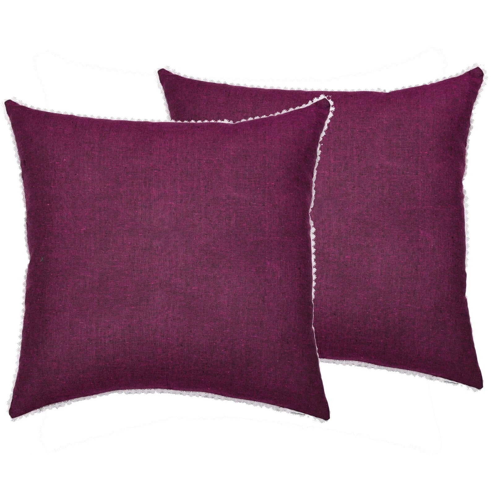 Pillow Covers Cotton Throw Cushion Case Cover Sofa Home Decor Solid with Lace-S2