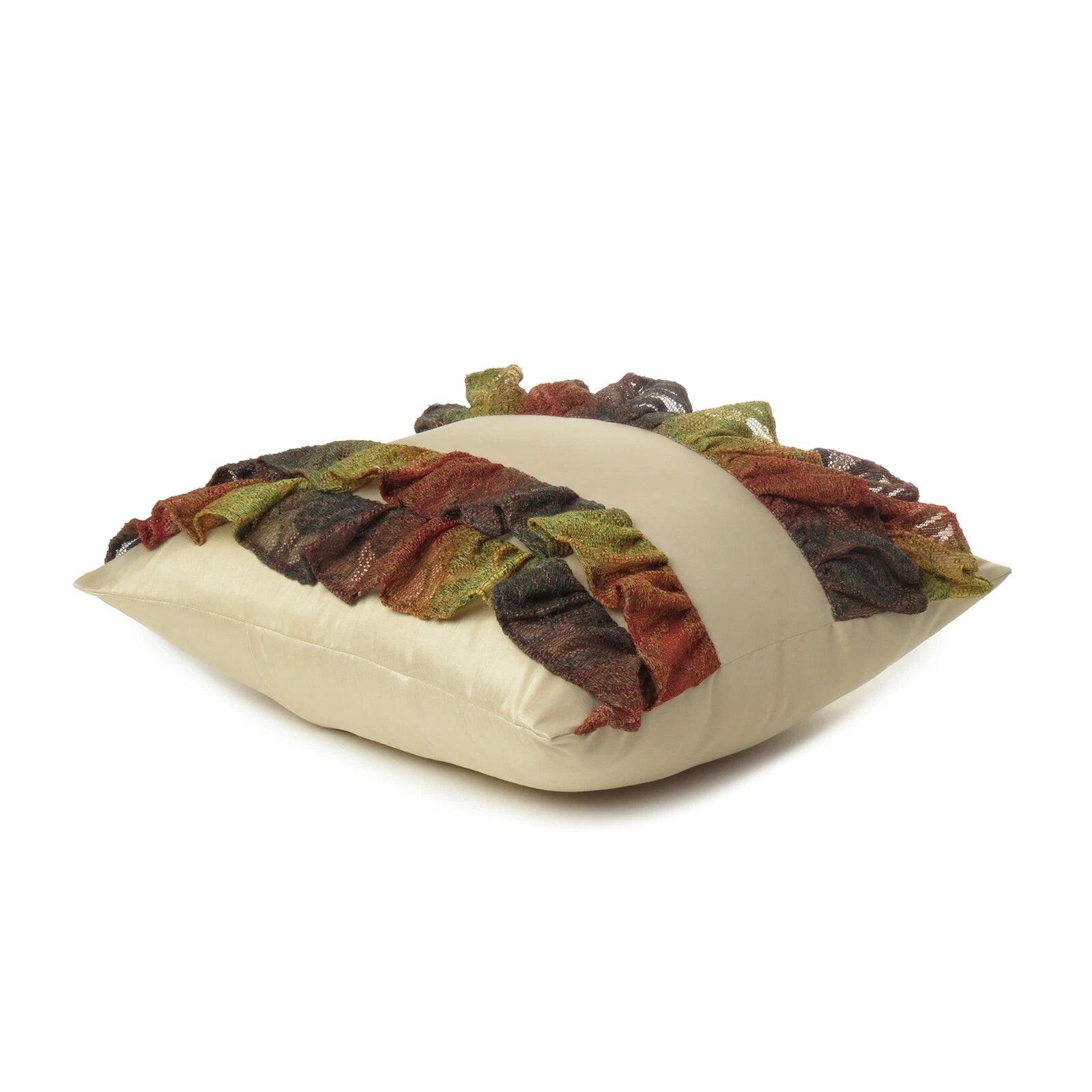 Cushion Cover Throw Pillow Cases Polydupion Beige Ruffle Lace Floral Sofa Bed