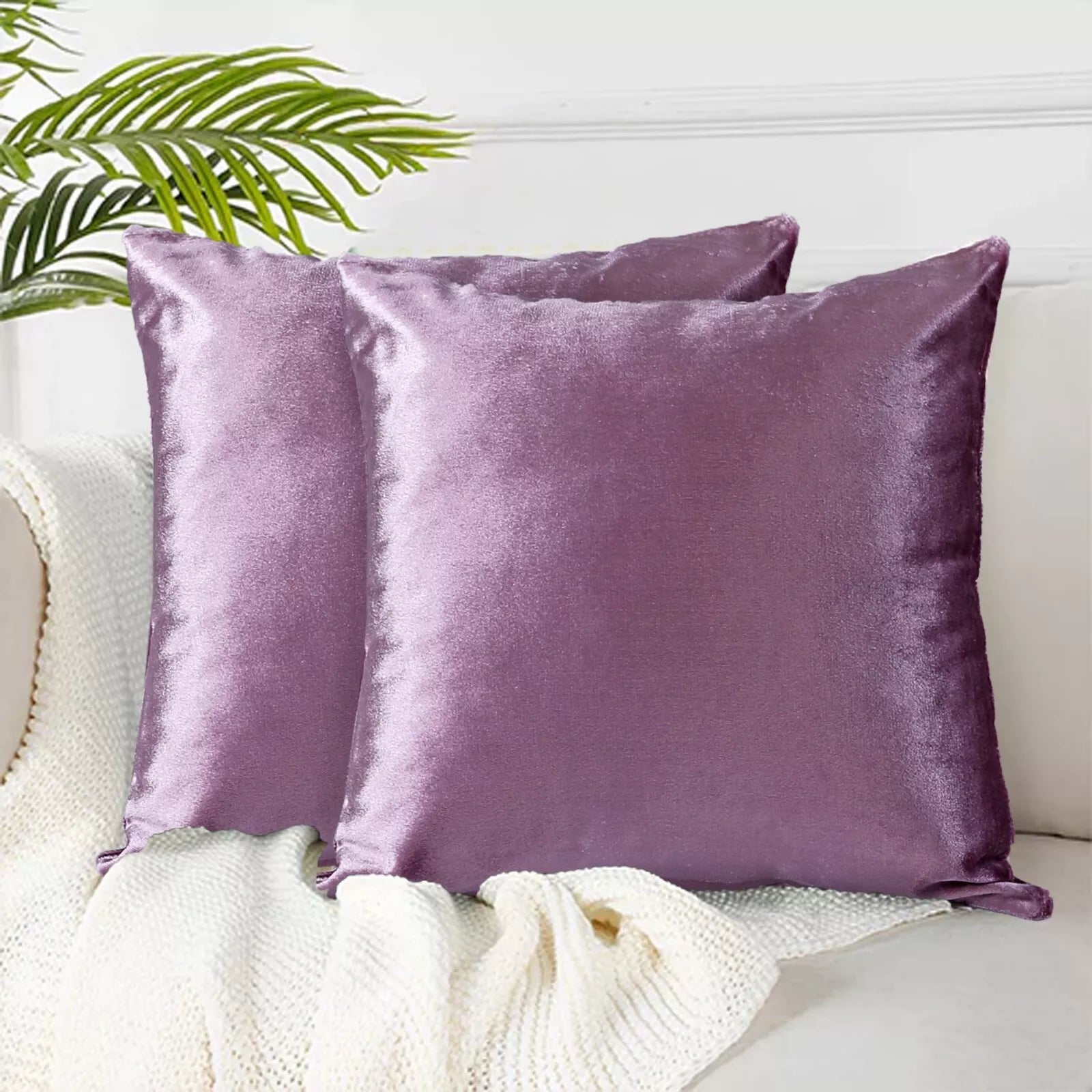 Pack of 4 Plush Velvet Cushion Covers Extra Soft Sofa Throw Pillow Cases 17"x17"