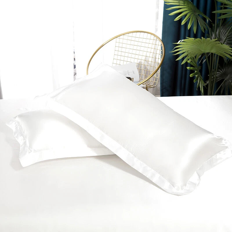 2pcs Satin Pillowcase for Bedding Bedroom Sofa Bed Throw Cushion Covers 48*74cm