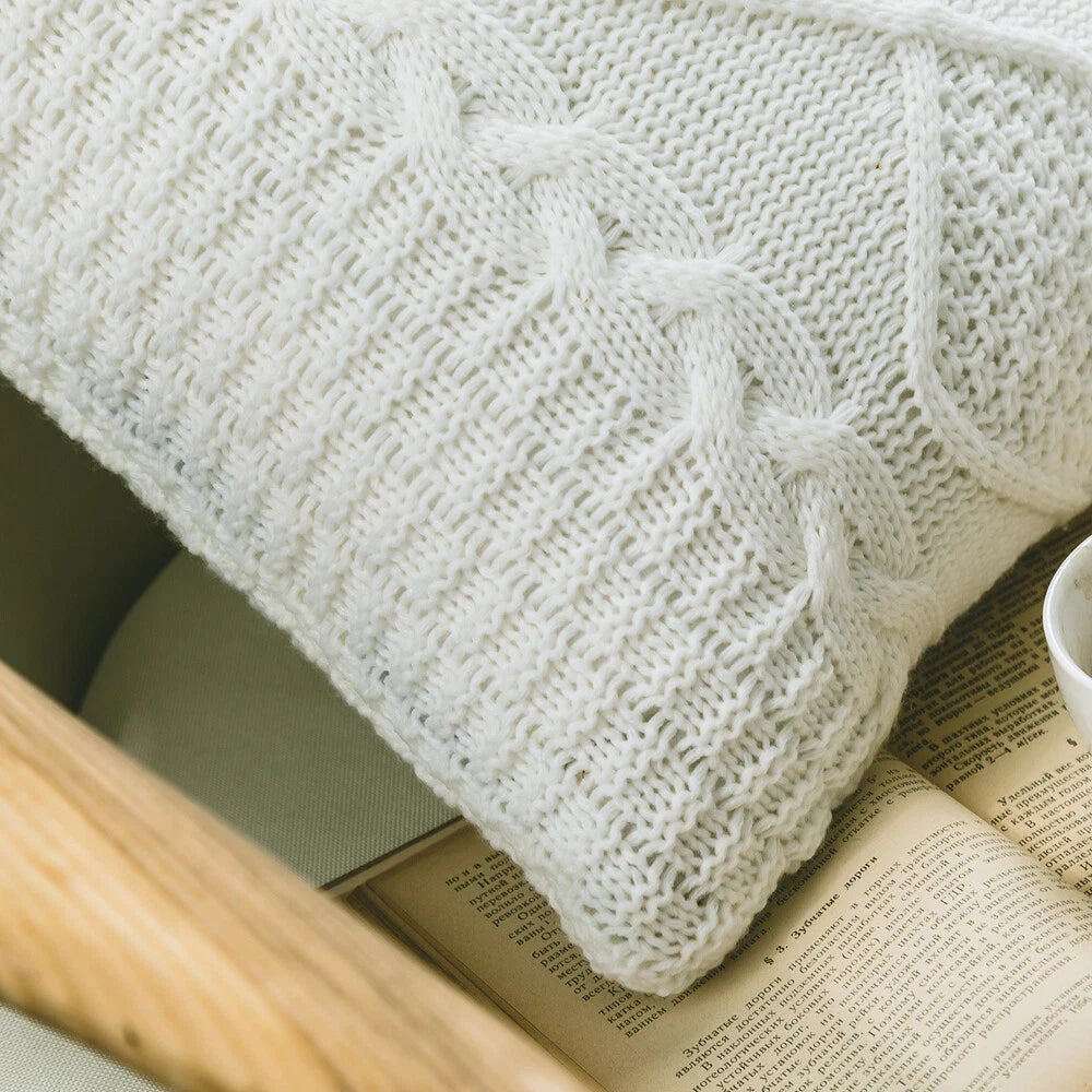 Square Knitted Throw Cushion Pillow Case Sofa Bed Office Pillow Cover Home Decor