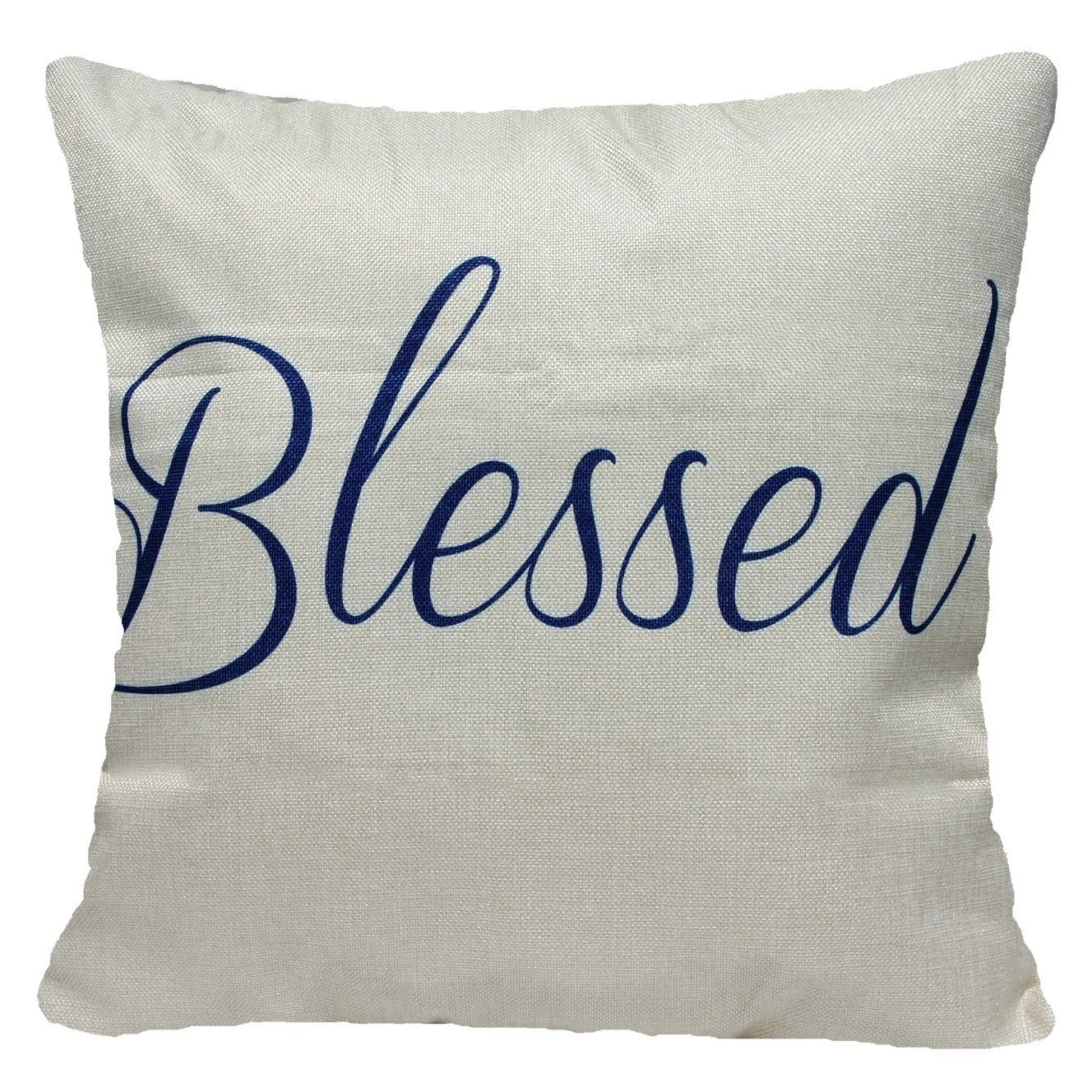 Throw PILLOW COVER Linen Navy Blue Double-Sided Decorative Cushion Case 16x16"