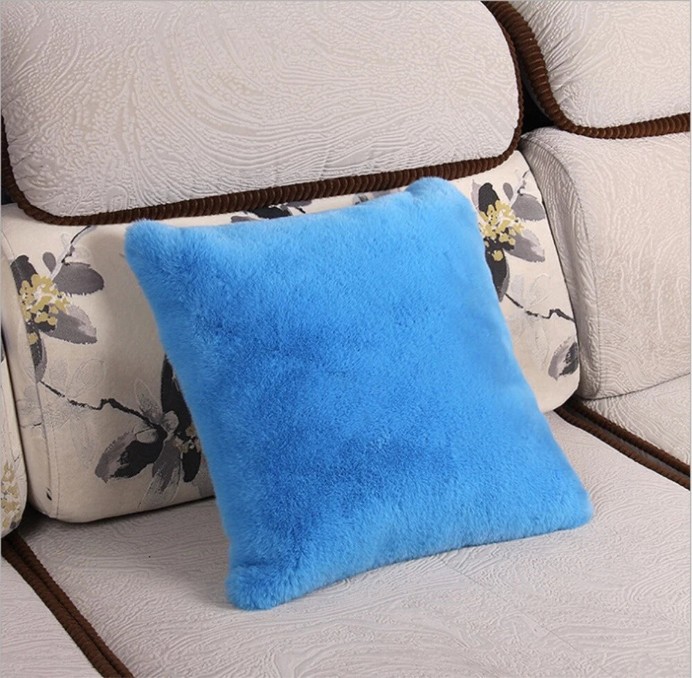 Fluffy Faux Fur Shaggy Soft Sofa Bed Home Car Decor Pillow Case Cushion Cover