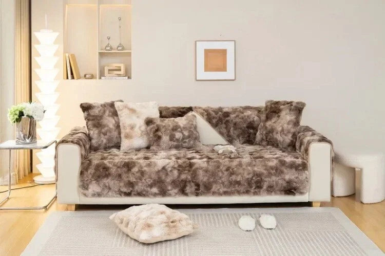 Plush Sofa Cover for Living Room SofaTowel Universal Non-slip Sofa Mat Blanket