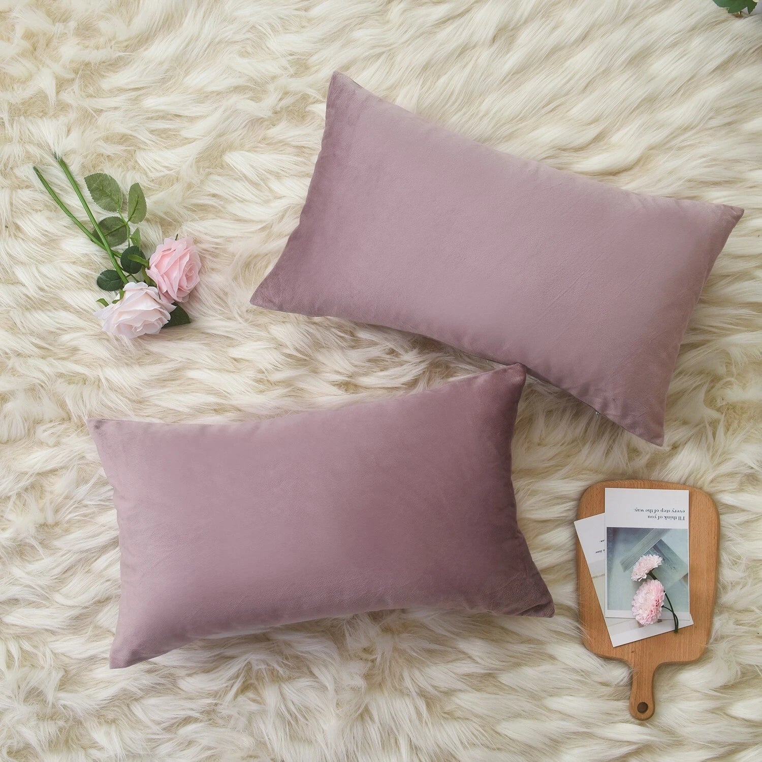 Plain Velvet Cushions Covers 30x51 cm Luxury Soft Velvet Sofa Bed Pillow Cases