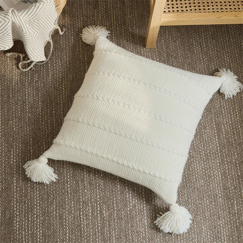 Soft Knitted Cushion Pillow Case Pillows Covers Sofa Bed Office Throw Home Decor