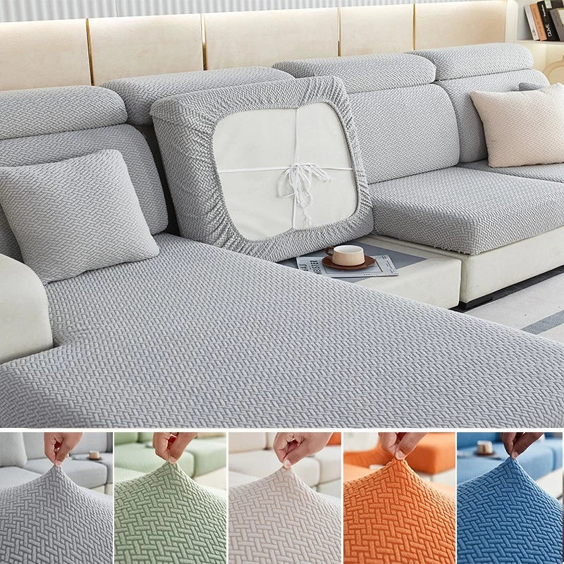 1 2 3 4 Seater Sofa Cushion Covers Jacquard Stretch Couch Seat Slipcover