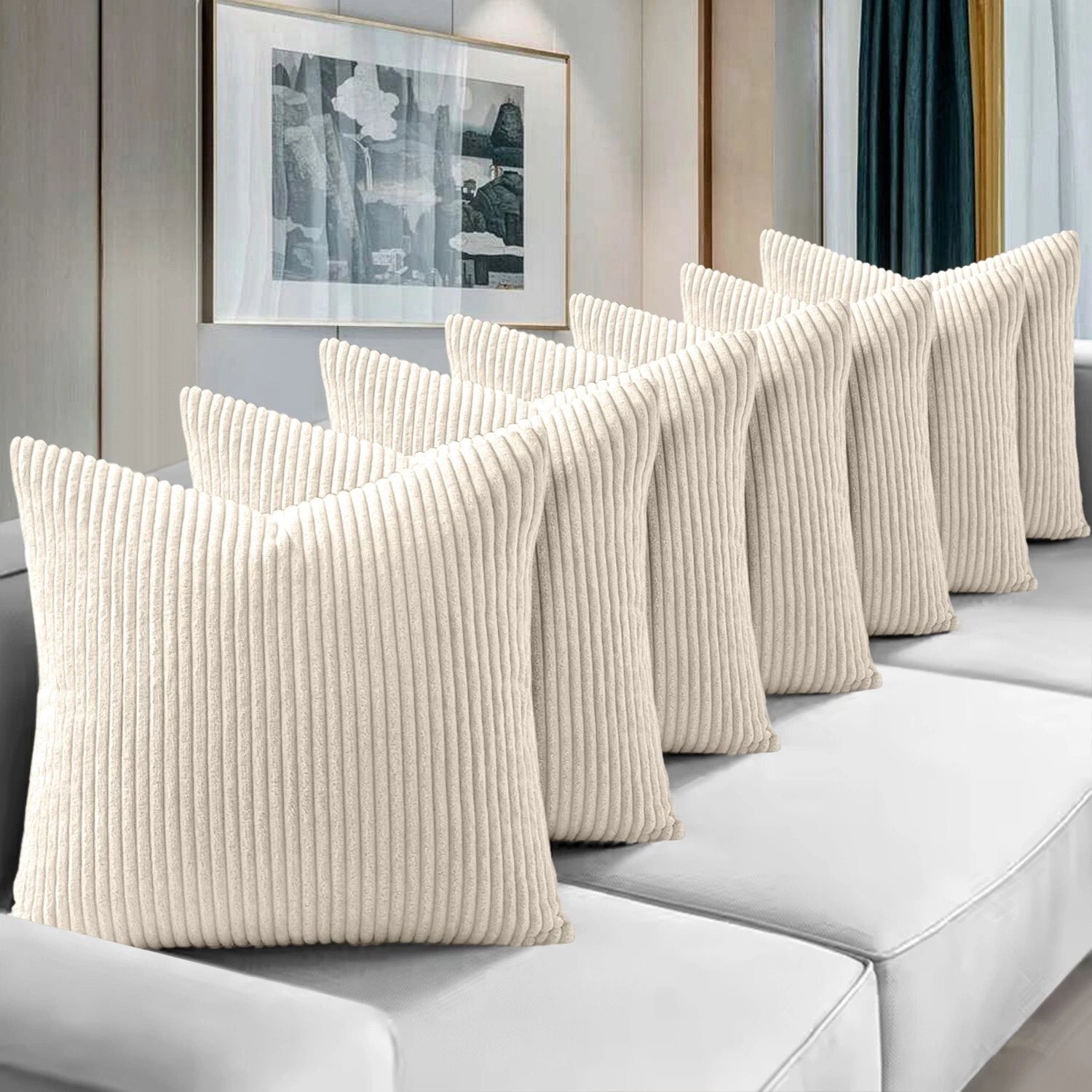 Pack of 1,2,4,6 Velvet Filled Cushion Covers 18x18 Sofa Decor Throw Pillow Cases