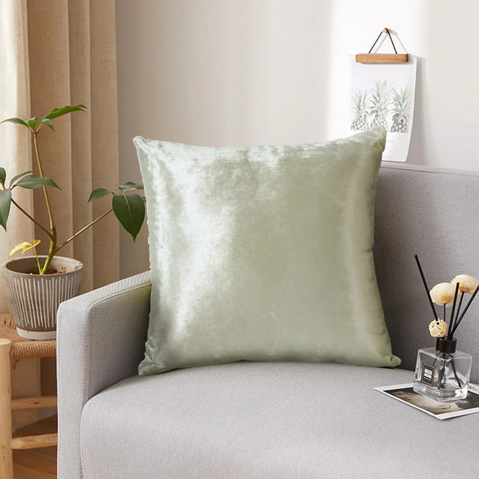 Pack of 4 Plush Velvet Cushion Covers Extra Soft Sofa Throw Pillow Cases 17"x17"