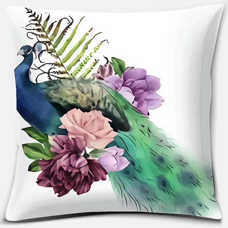 Pink Flower Pattern Decorative Cushion Cover for Sofa Throw pillow