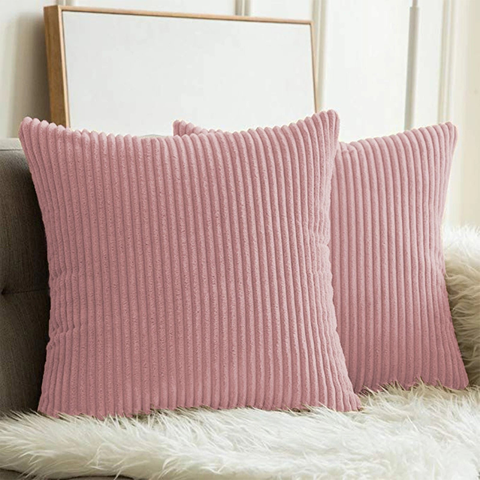 Pack of 1,2,4,6 Velvet Filled Cushion Covers 18x18 Sofa Decor Throw Pillow Cases