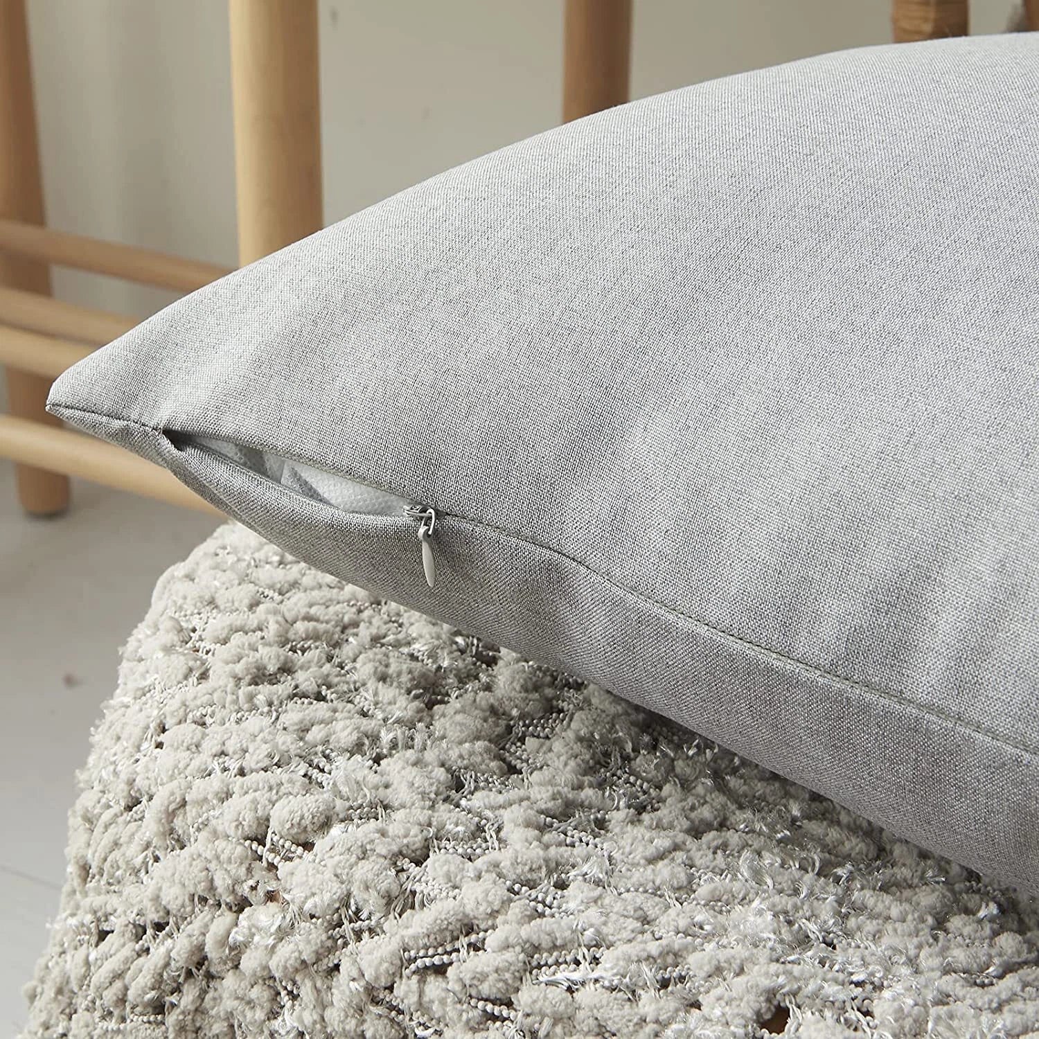 Outdoor Waterproof Cushion Cover Square Pillow Cases for Patio Tent Couch Sofa