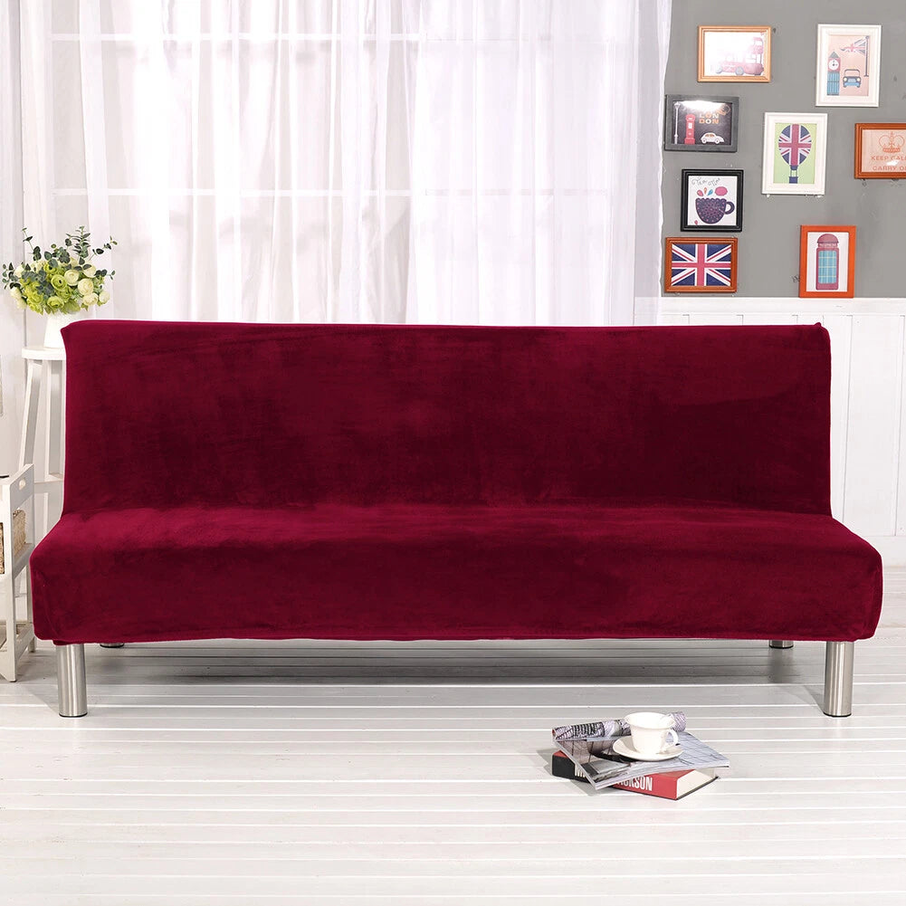 Armless Sofa Bed Cover Futon Full Size Thicker Plush Sofa Slipcover New