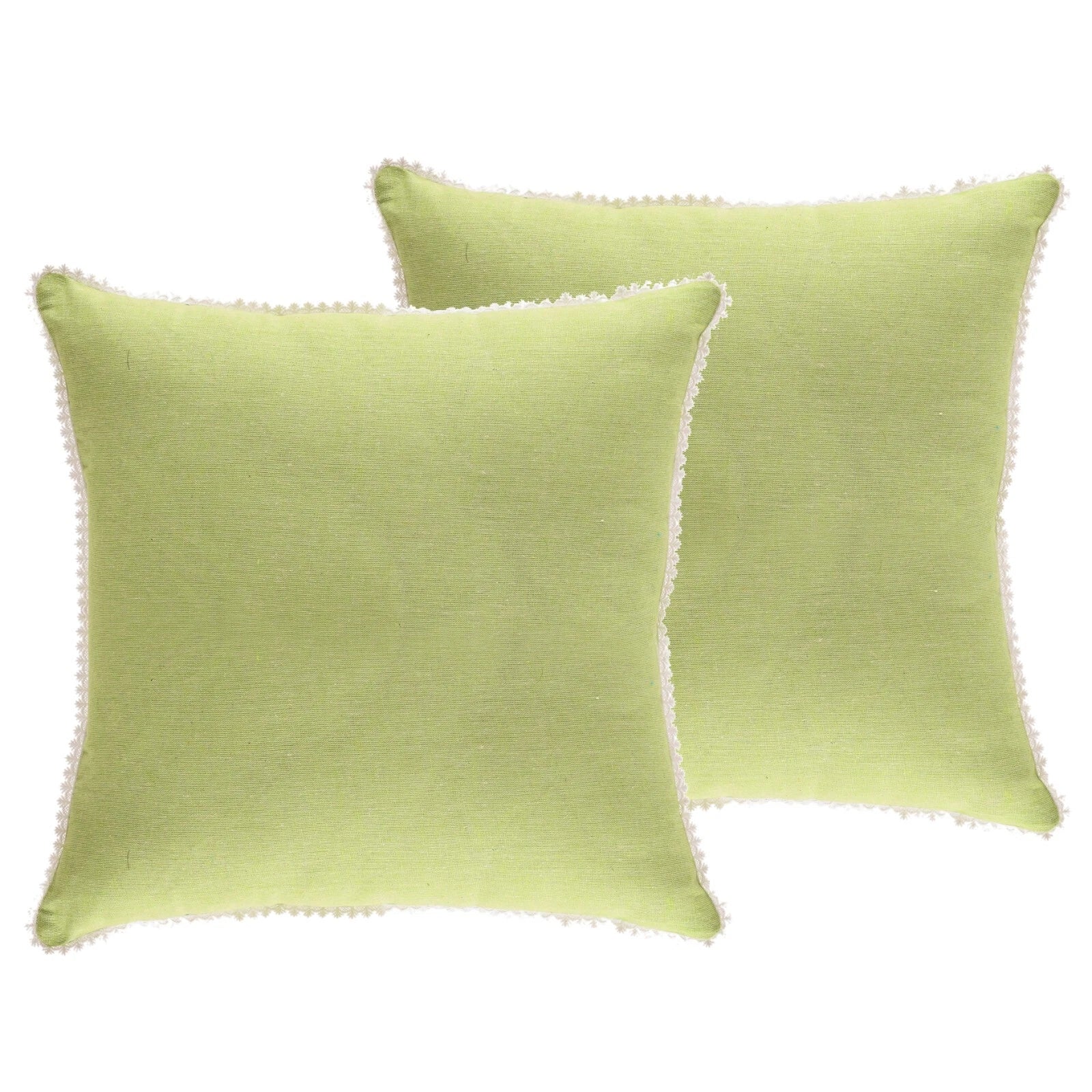 Pillow Covers Cotton Throw Cushion Case Cover Sofa Home Decor Solid with Lace-S2