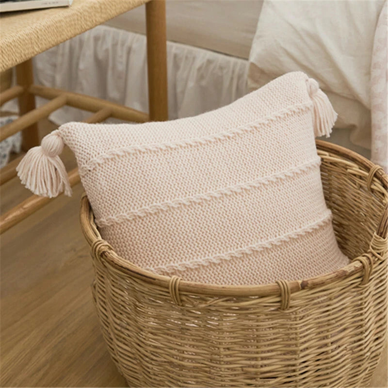 Soft Knitted Cushion Pillow Case Pillows Covers Sofa Bed Office Throw Home Decor