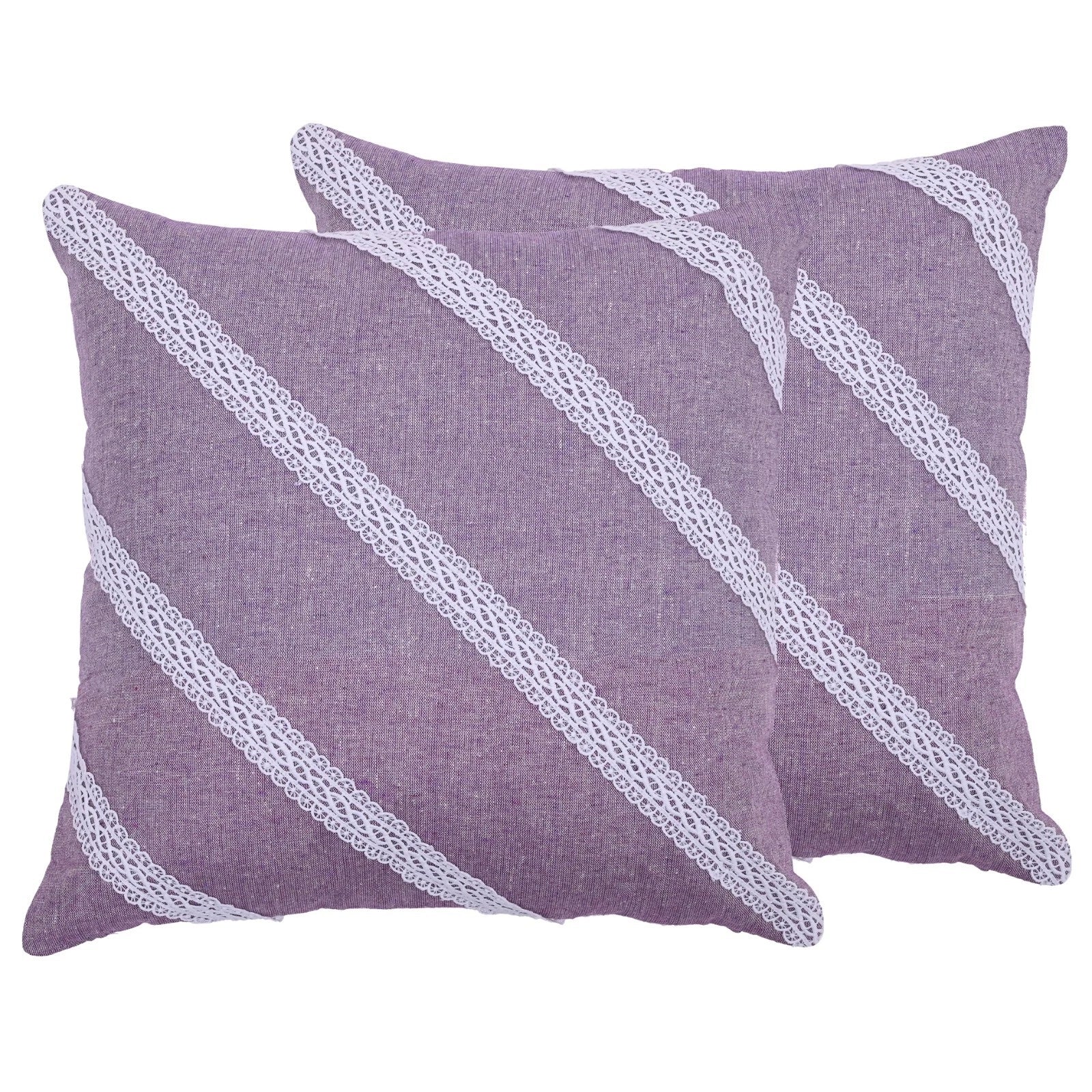 Home Decorative Cotton Cushion Cover Throw Pillowcase Sofa Decor Diagonal Lace