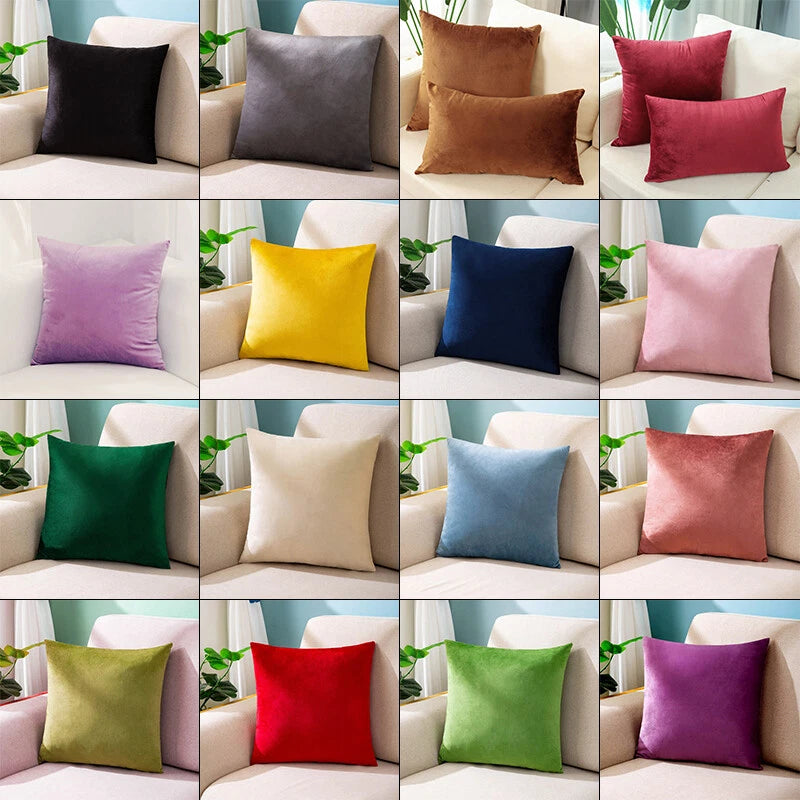 Dutch Velvet Pillow Case Solid Color Bed Pillowcase Bed Head Sofa Cushion Cover