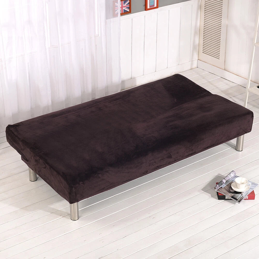 Armless Sofa Bed Cover Futon Full Size Thicker Plush Sofa Slipcover New
