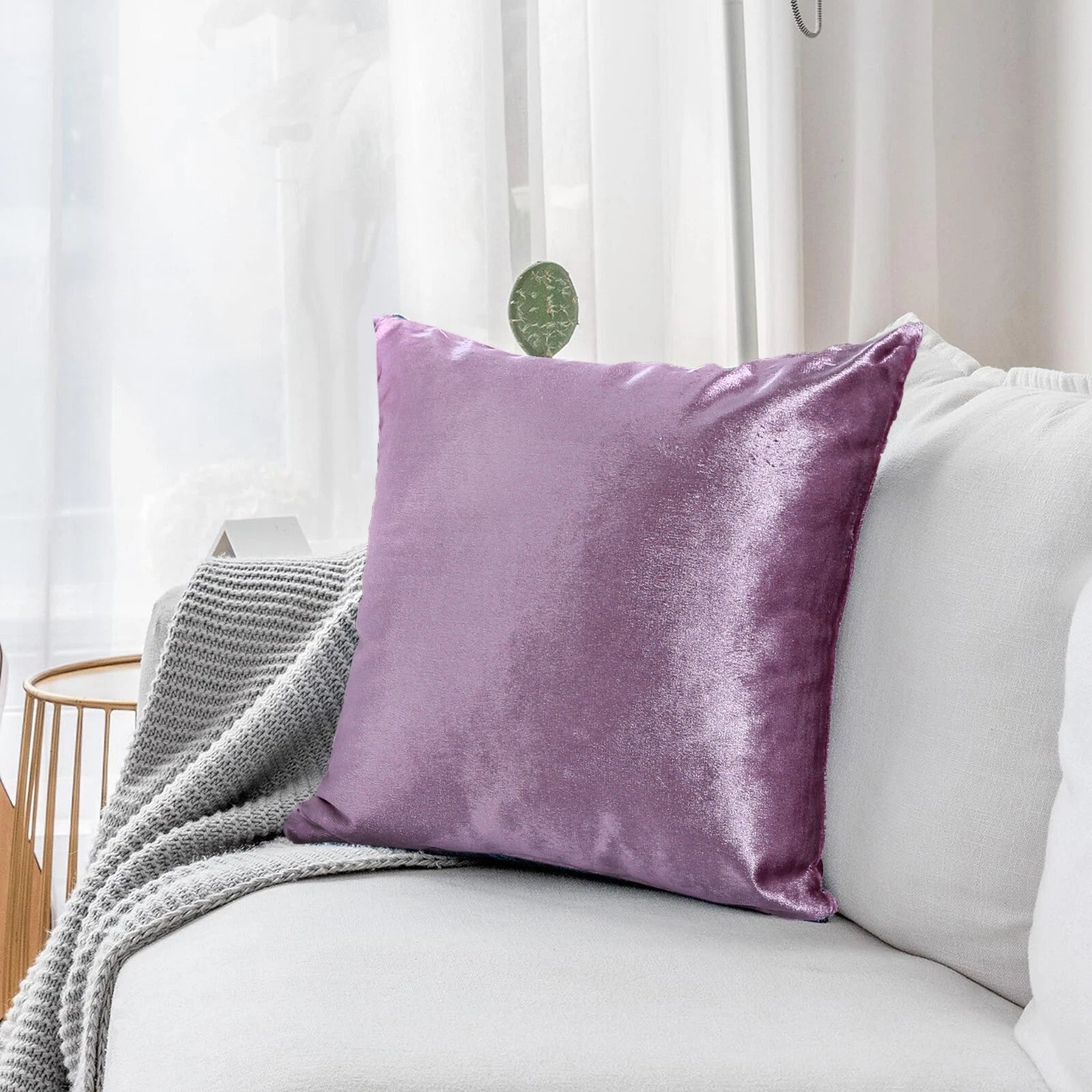 Pack of 4 Plush Velvet Cushion Covers Extra Soft Sofa Throw Pillow Cases 17"x17"