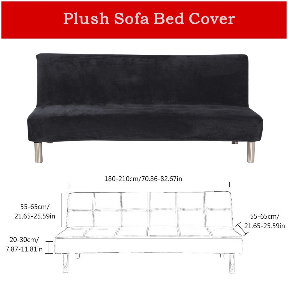 Armless Futon Sofa Bed Cover Full Size Thicker Plush Sofa Slipcover orPillowcase
