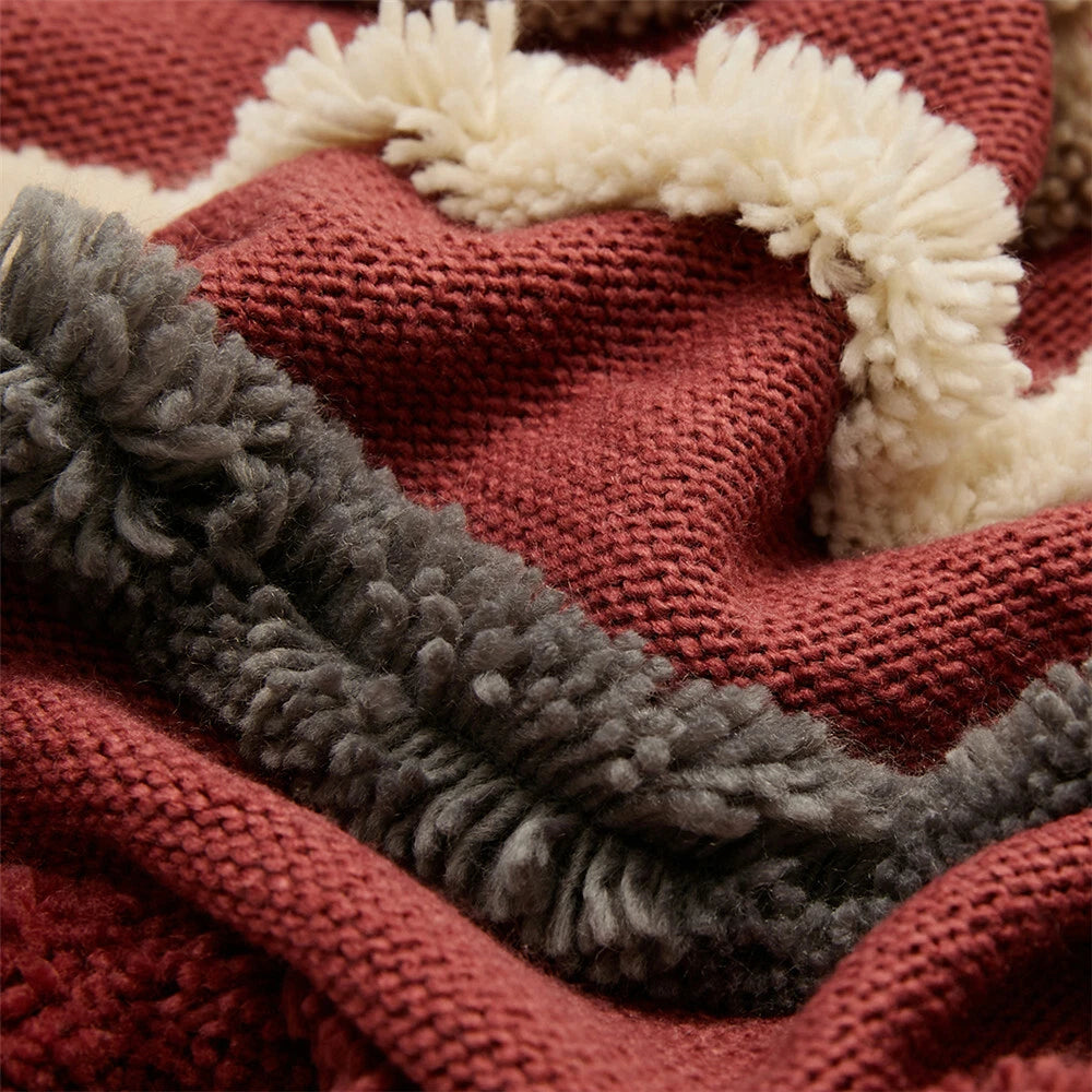 Soft Knitted Throw Cushion Tassels Waist Pillow Case Sofa Bed Pillowcase Cover