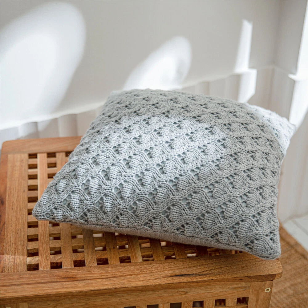 Chunky Soft Knitted Cushion Covers Pillow Cases Square Sofa Bed Throw Home Decor