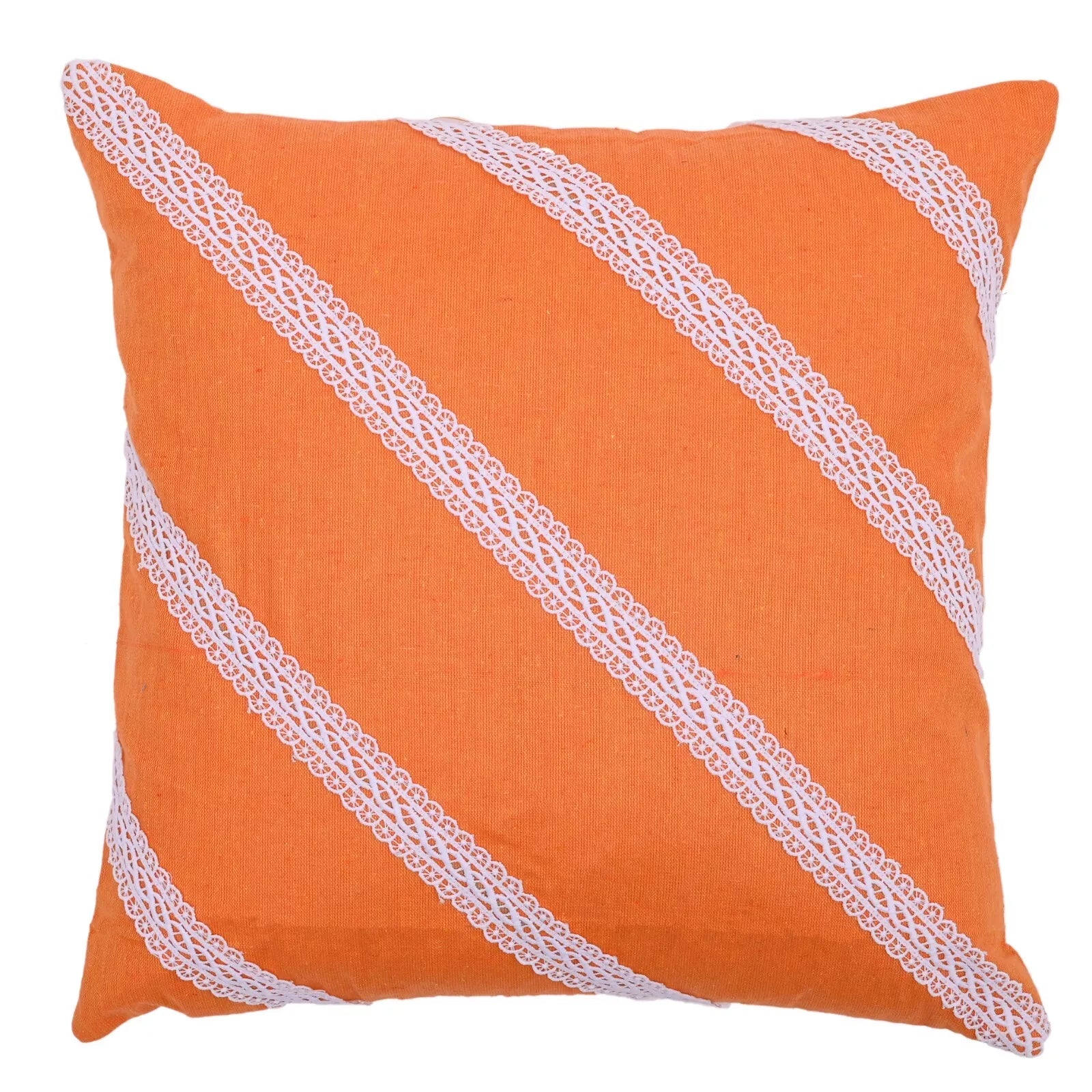 Decorative Cushion Cover Cotton Throw Pillow Case Home Sofa Decor Diagonal Lace