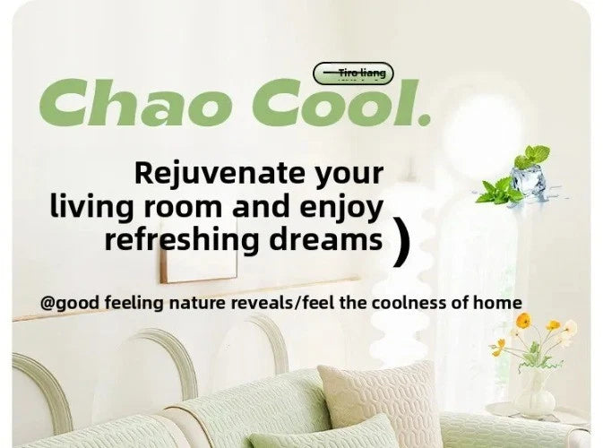 Solid Color Ice Silk Sofa Cushion Covers Universal Seat Pad Non-slip L Shaped